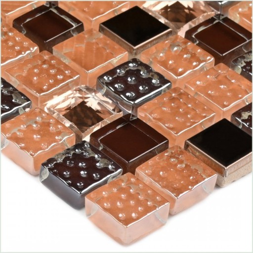 Мозаика стеклянная Crystal brown 300*300 мм